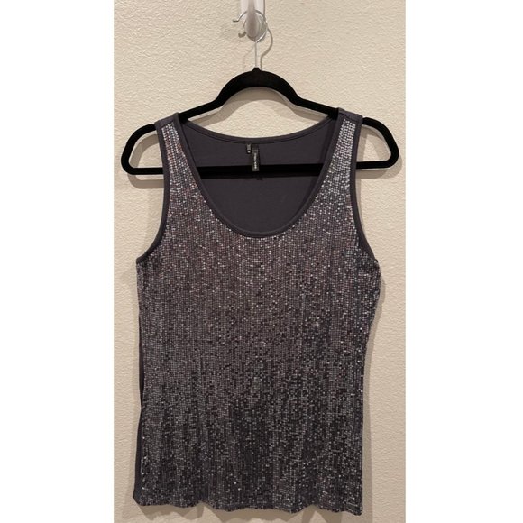 MAURICES Sequin Grey Sleeveless Tank Top - Picture 1 of 3